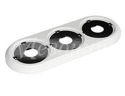 Рамка трехместная пластиковая, 234x92x14 мм, цвет - белый, серия УСАДЬБА, ТМ МЕЗОНИНЪ GE30703-01