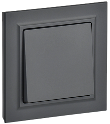 BRITE Выключатель 1-клавишный 10А в сборе ВСР10-1-0-БрГ графит IEK BR-V10-0-10-K53-F