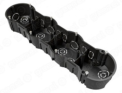 Коробка установочная 4-местная 283х70х45мм КИРПИЧ (с саморезами) (33 шт) GE40012