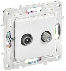 SKANDY Розетка двойная TV+SAT SK-A13W арктический белый IEK SK-AF20-O-K01
