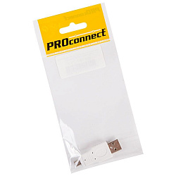 Переходник USB PROconnect, штекер USB-A - штекер mini USB 5 pin, 1 шт., пакет БОПП 18-1174-9