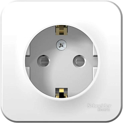 Розетка 1-м ОП Blanca 16А IP20 250В с заземл. защ. шторки с изолир. пластиной бел. SE BLNRA011111 1210460