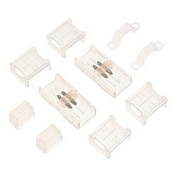 Комплект: соединитель-коннектор, фикс.клипса, заглушка WOLTA WTB-WBT-SMD-220V-A для светодиодной ленты SMD 220В, в комплекте по 2шт. WTB-WBT-SMD/220V-A