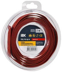 Трубка термоусадочная ТТУ нг-LS 8/4 красная (2м/упак) IEK UDR12-008-004-002-K04-T