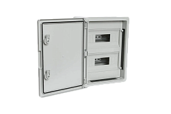 Корпус пластиковый КМПн-24 (2х12) 300х400х170 серая непрозрачная дверь IP65 DEKRON DEK-M24-304017-65