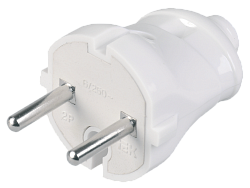 Вилка разборная прямая ВПп20-01-Ст без заземляющего контакта 6А белая IEK EVP20-06-01-K01