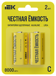 Батарейка щелочная Alkaline LR14/C (2шт/блистер) IEK ABT-LR14-OP-L02