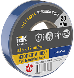 MIXTAPE 7 Изолента 0,15х19мм синяя 20м IEK EX-IZ10-C15-19-20-K07
