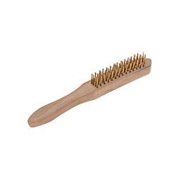 Щетка по металлу с деревянной ручкой, 4 ряда, 280мм KRANZ KR-91-1257