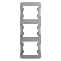 Рамка 3-м Glossa вертикал. алюм. SE GSL000307 284583