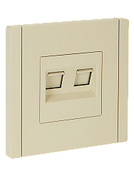 FORTE&PIANO Розетка компьютерная двойная RJ45 кат.5E FP433 ваниль IEK FP-K20-1-K10
