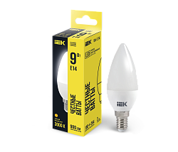 Лампа светодиодная C35 свеча 9Вт 230В 3000К E14 IEK LLE-C35-9-230-30-E14