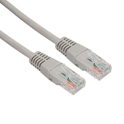 Шнур коммутационный, патч-корд U/UTP RJ45-RJ45, CAT 5e, LSZH серый, 3м REXANT 18-8006