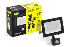 Прожектор СДО 06-50Д светодиодный черный с ДД IP54 6500K IEK LPDO602-50-65-K02