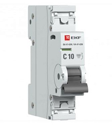 Авт. выкл. 1P 10А (C) 6кА ВА 47-63N EKF PROxima M636110C