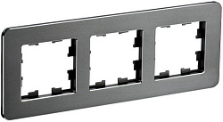 BRITE Рамка 3-местная РУ-3-1-Бр металл титан RE IEK BR-M32-M-01-K48