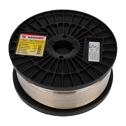 Трос стальной в ПВХ оплетке d=4,0мм, прозрачный (бухта 100м) REXANT 09-5240