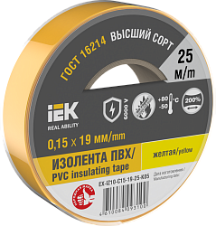 MIXTAPE 7 Изолента 0,15х19мм желтая 25м IEK EX-IZ10-C15-19-25-K05
