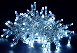 LIGHTING Гирлянда нить 20м 200 светодиодов белый свет IP44 прозрачный шнур 3м 230В контроллер 8 сцен IEK LGDU111-2-200-20-T-S-44