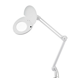 Лупа на струбцине круглая 3D с подсветкой и крышкой, ø127мм, белая (6025,ВО) REXANT 31-0202