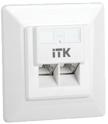 ITK Внутренняя информационная розетка RJ45 кат.5E FTP 2 порта CS2-1C5EF-2-1