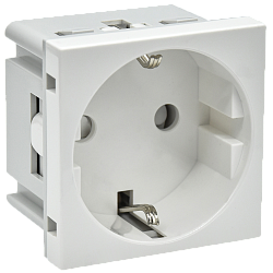 PRIMER РКС-20-30-П-К Розетка с заземляющим контактом защитной шторкой и винтовым зажимом (2 модуля) белая IEK PR-KK40D-RSZH-2-2-K01