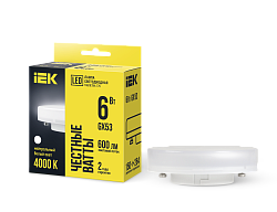 Лампа светодиодная T75 таблетка 6Вт 230В 4000К GX53 IEK LLE-T80-6-230-40-GX53