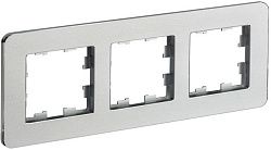 BRITE Рамка 3-местная РУ-3-1-Бр металл алюминий RE IEK BR-M32-M-01-K47