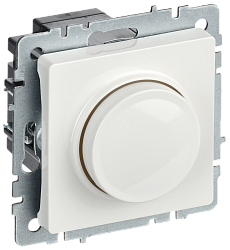 BRITE Светорегулятор поворотно-нажимной 600Вт СС10-1-0-БрБ белый IEK BR-D20-0600-K01