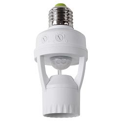 Датчик движения в патрон E27 ДДП 01, 360°, 60Вт, 3-2000Лк, 6м, 10-300 сек. REXANT 11-9203