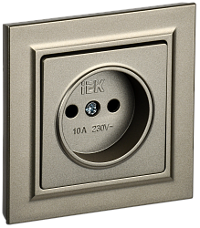 BRITE Розетка 1-местная без заземления без защитных шторок 10А в сб. РСР10-1-0-БрШ шампань IEK BR-R10-10-K37-F