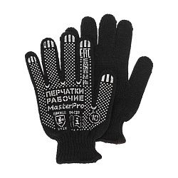 Перчатки полушерстяные с покрытием ПВХ («Зима») черные, 7 нитей, 75-77 г 09-0211