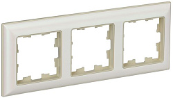 BRITE Рамка 3-местная РУ-3-Бр бежевый/жемчужный IEK BR-M32-12-1-K10