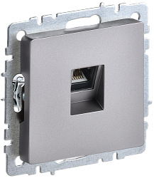 BRITE Розетка компьютерная RJ45 кат.5E РК10-БрС сталь IEK BR-K10-1-K46