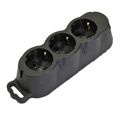 Розетка переносная разборная каучук РА16-001 с заземлением ВЭТП0014