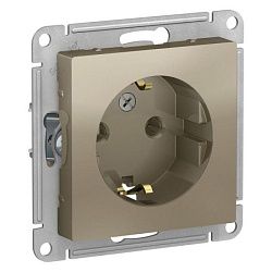 Розетка 1-м СП AtlasDesign 16А IP20 с заземл. механизм шампань SE ATN000543 1240326