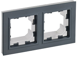 BRITE Рамка 2-местная IP44 РУ-2-БрГ-44 графит IEK BR-M22-44-K53