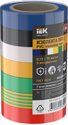MIXTAPE 7 Изолента 0,15х15мм 5м (7шт/компл) IEK EX-IZ10-C15-15-05-SET
