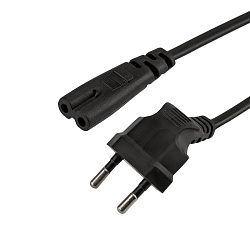 Шнур сетевой, вилка угловая  СЕЕ 7/16 - разъем IEC 320 C7, кабель 2x0,5 мм², длина 1,5 метра (PE пакет) REXANT 11-1103