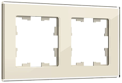 BRITE Рамка 2 -местная РУ-2-2-БрВа стекло ванильный IEK BR-M22-G-K10