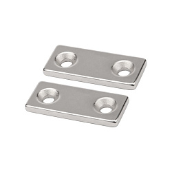 Неодимовый магнитный прямоугольник 35х15х3мм, с 2 зенковками 8х4мм (1 шт/уп) REXANT 72-3703