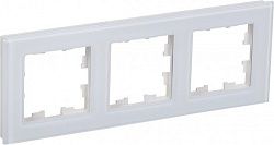 BRITE Рамка 3 -местная РУ-3-2-БрБ стекло белый IEK BR-M32-G-K01