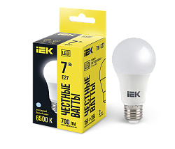 Лампа светодиодная A60 груша 7Вт 230В 6500К E27 IEK LLE-A60-7-230-65-E27