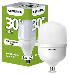 Лампа светодиодная HP 30Вт 230В 4000К E27 GENERICA LL-HP-30-230-40-E27-G