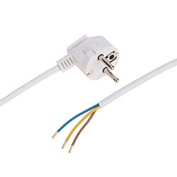 Шнур электрический с вилкой ПВС 3х0,75 мм² 5м белый REXANT 11-1308