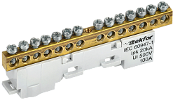 TEKFOR Шина L "фаза" неизолированная на универсальном держателе 6х9-14-Ср IEK TF-NN10-14-DL-K03