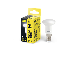 Лампа светодиодная R39 рефлектор 3Вт 230В 4000К E14 IEK LLE-R39-3-230-40-E14