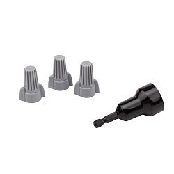 Соединительный изолирующий зажим REXANT с лепестками СИЗ-15 ø 14,9 мм (4-16 мм²), серый (50 шт./уп.) 08-0759