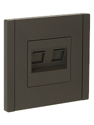 FORTE&PIANO Розетка компьютерная двойная RJ45 кат.5E FP333 серый IEK FP-K20-1-K03