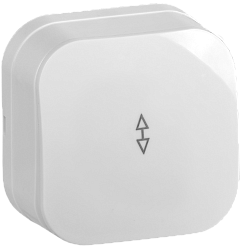 GLORY Выключатель 1-клавишный для открытой установки проходной 10А ВСп10-1-0-ХБ белый IEK EVH12-K01-10